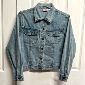 Bill Blass Jeanwear Class Faded Blue Denim Jean Jacket Size M